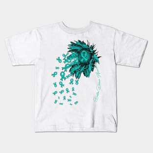 Batten Disease Awareness - Sunflower ribbon flowers fall Kids T-Shirt